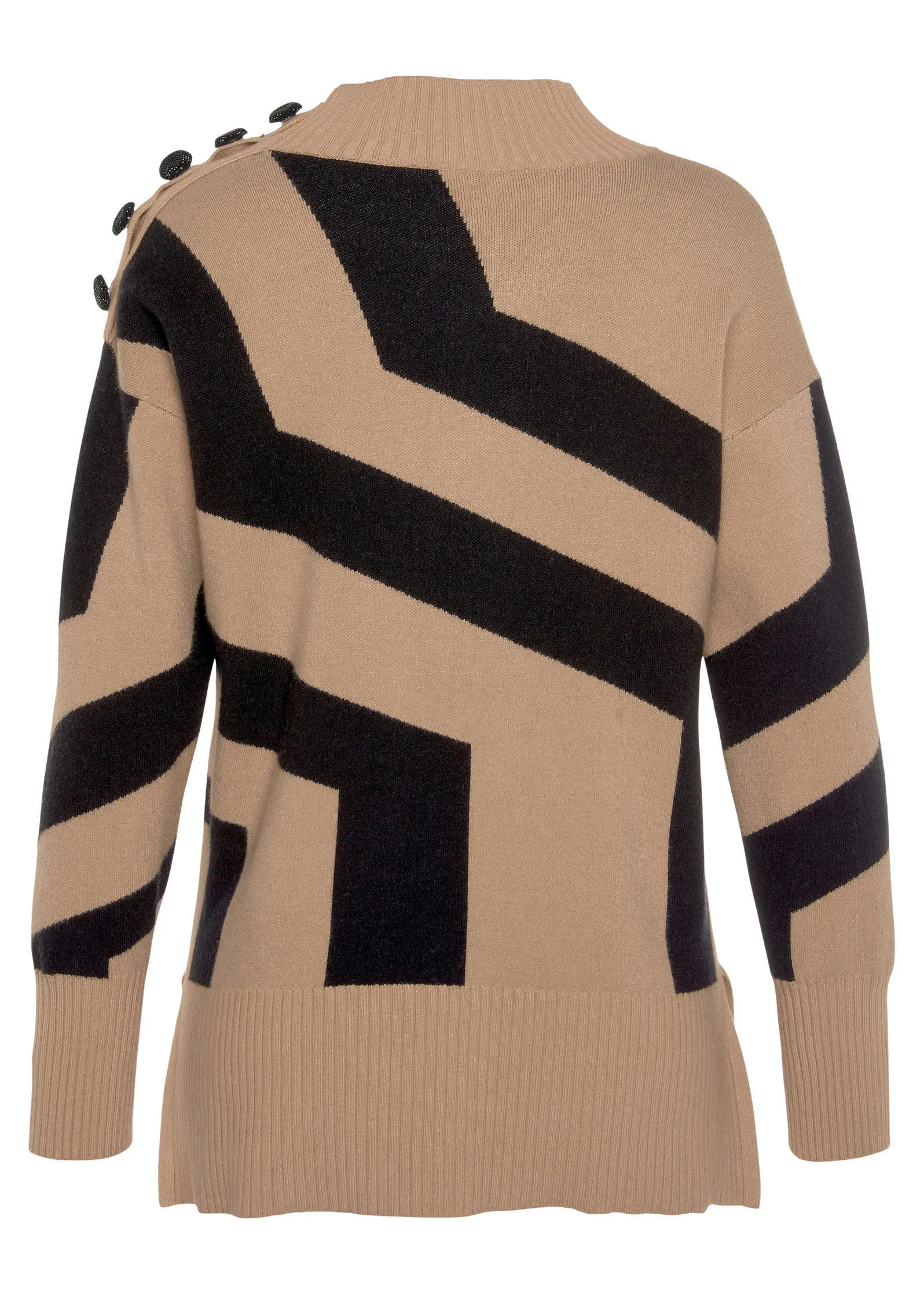 Abstract Graphic Sweater - Black & Off White