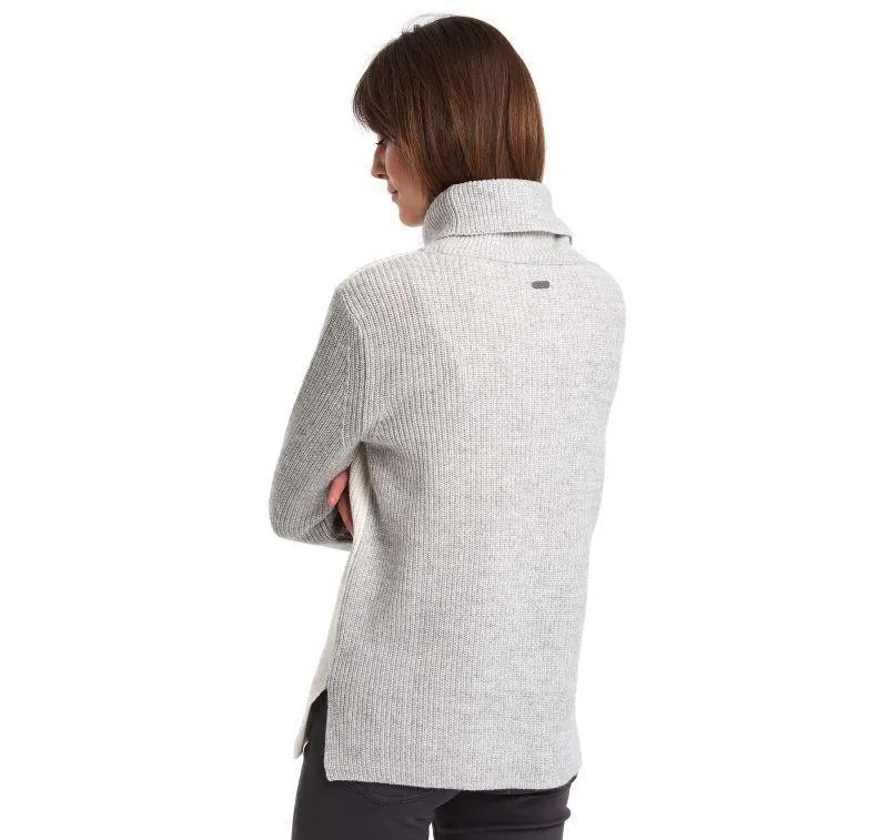 Barbour Dipton Roll Collar Ladies Knit - Cloud/Grey Marl