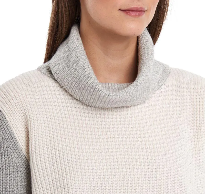 Barbour Dipton Roll Collar Ladies Knit - Cloud/Grey Marl