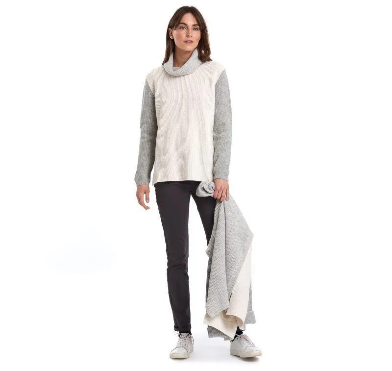 Barbour Dipton Roll Collar Ladies Knit - Cloud/Grey Marl