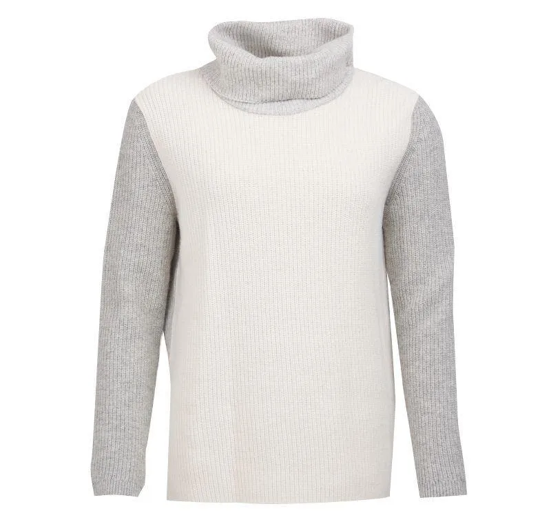 Barbour Dipton Roll Collar Ladies Knit - Cloud/Grey Marl