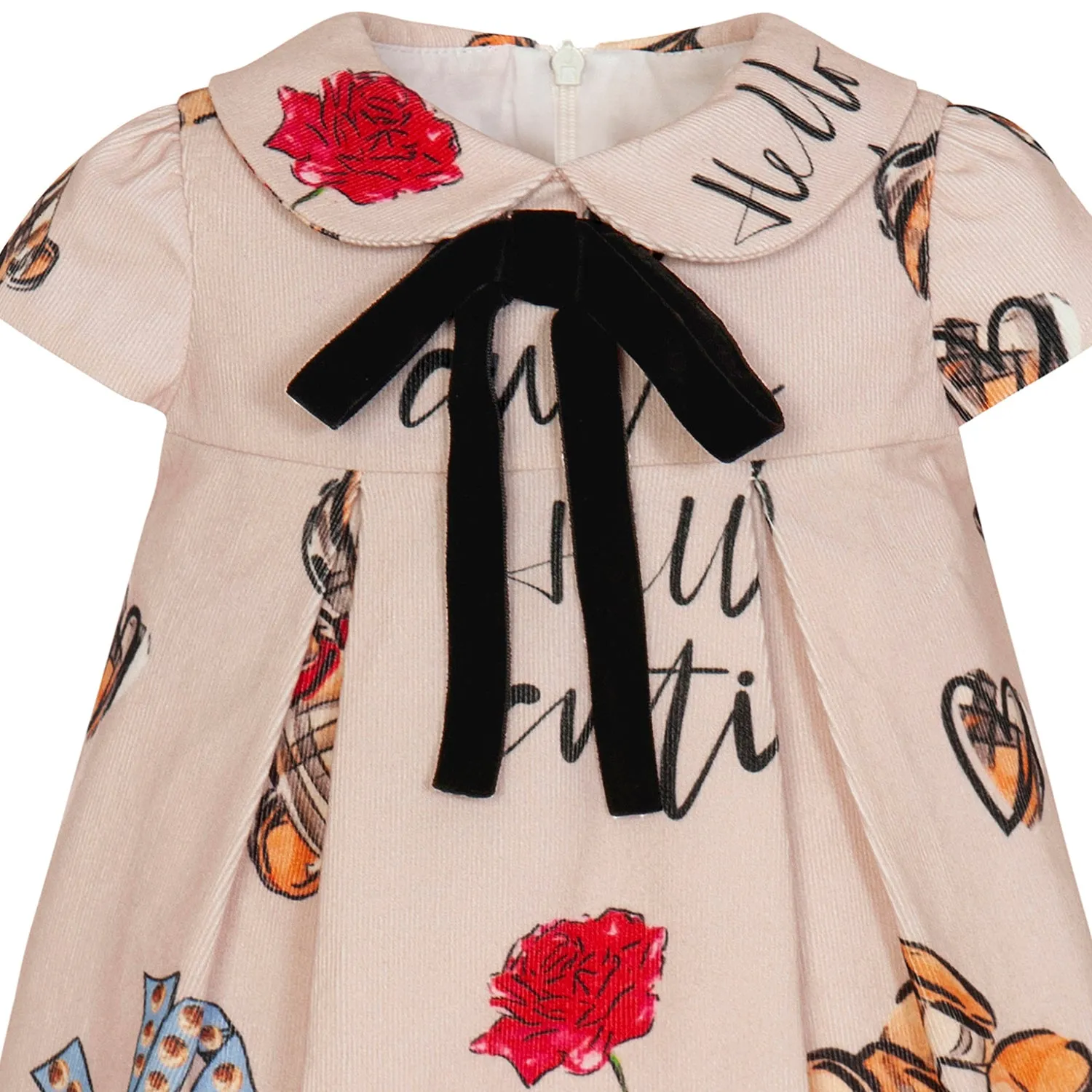 Beige Babycord Teddy Dress