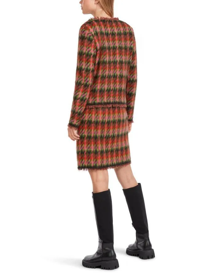 Blurred Plaid Knit Jacket