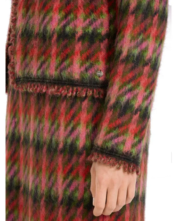 Blurred Plaid Knit Jacket
