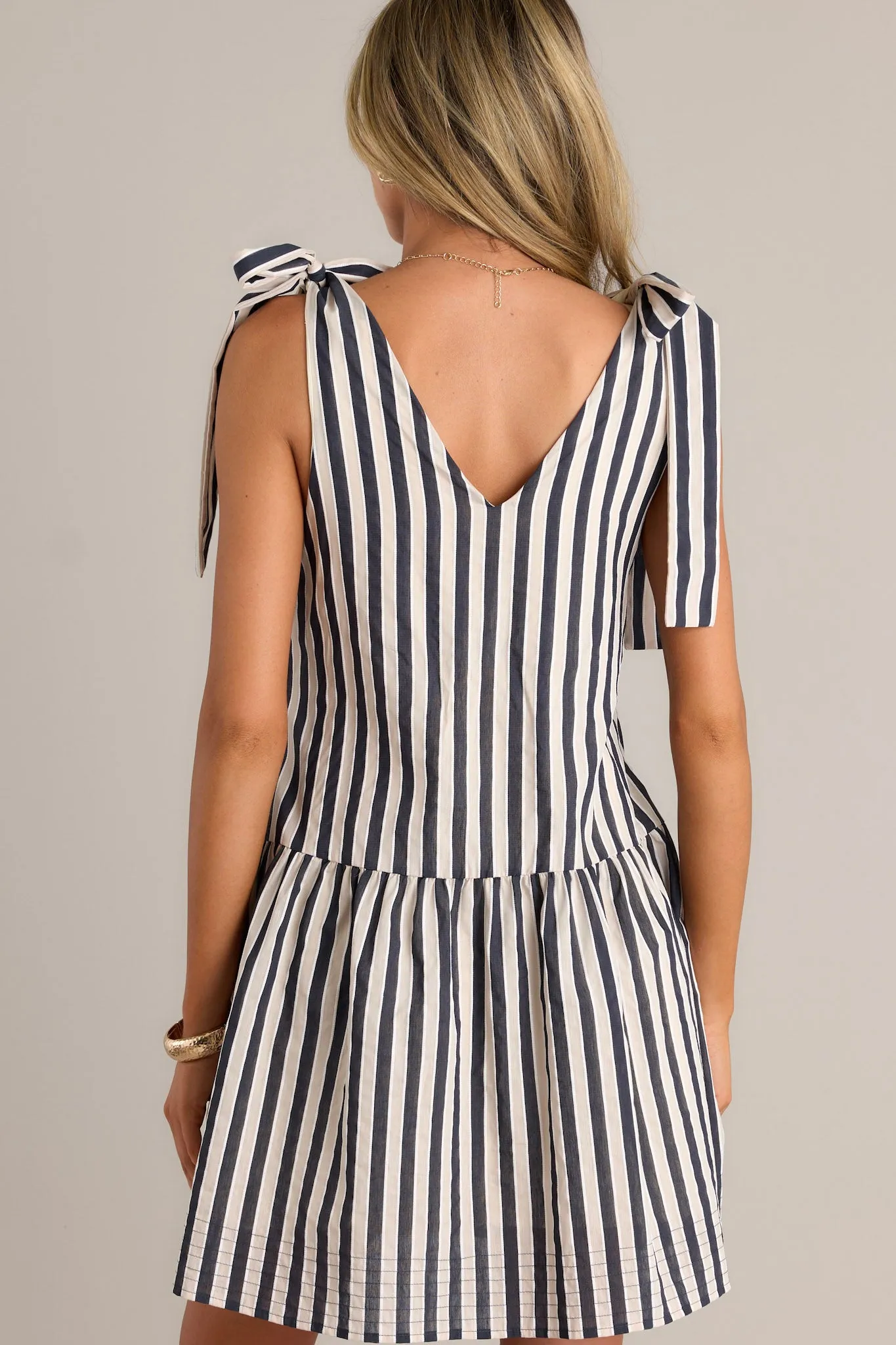 Chic Allure Black Stripe Mini Dress