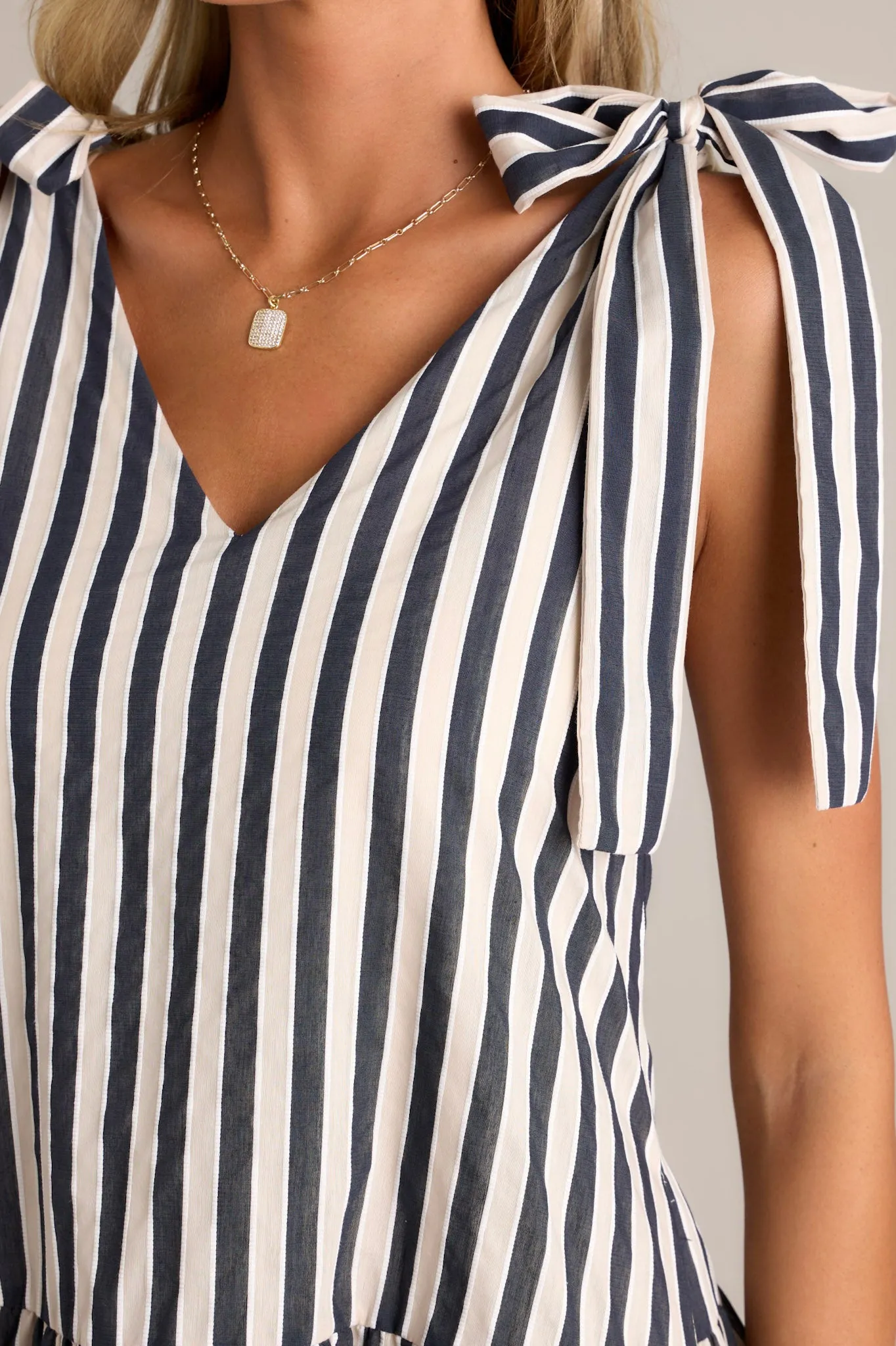 Chic Allure Black Stripe Mini Dress