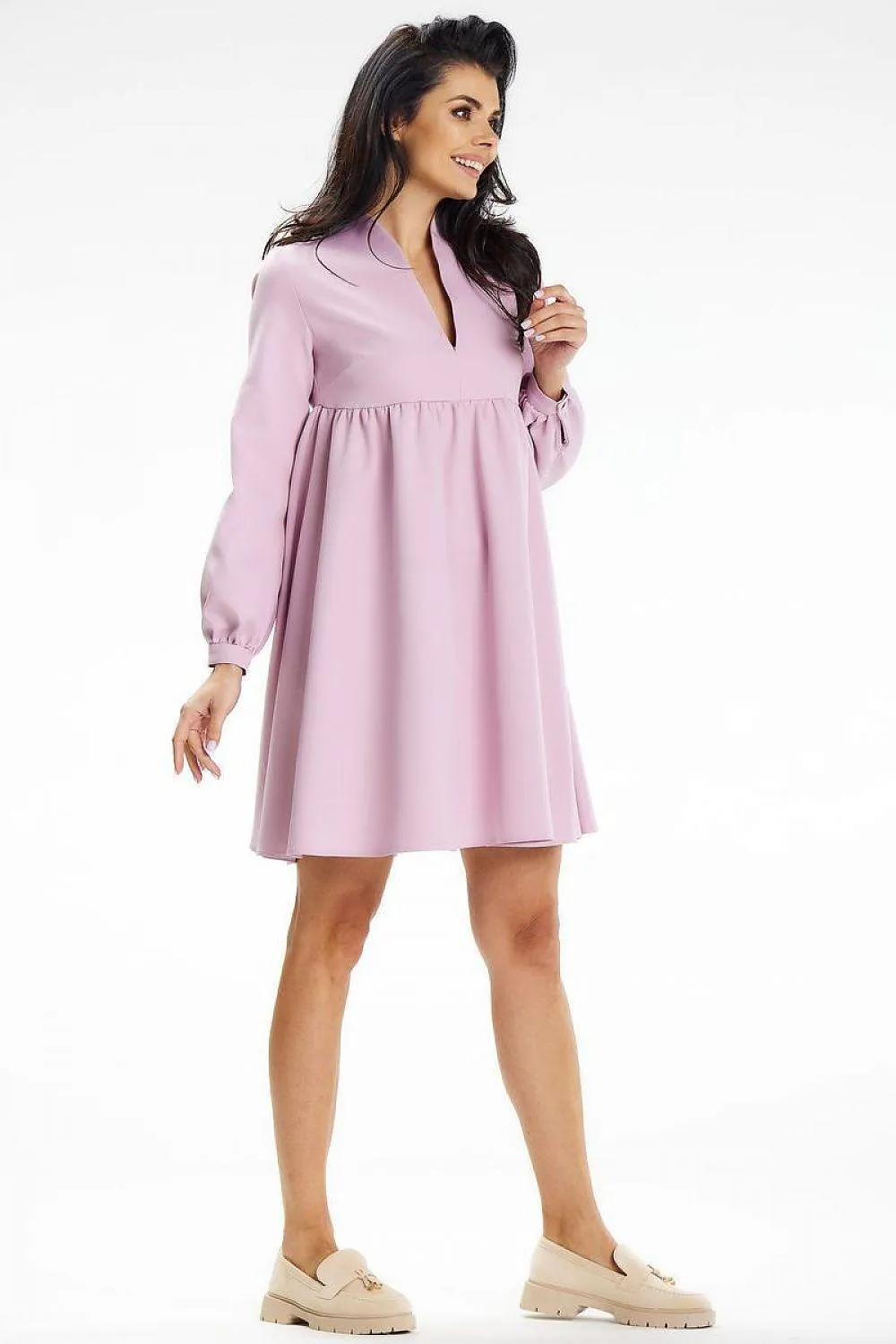 Chic Elegance: Stand-Up Collar Mini Dress for Any Occasion