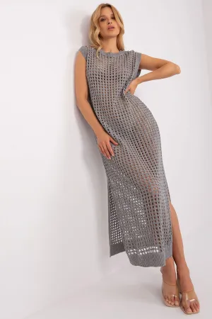 Coastal Breeze Knit Maxi Dress with Chic Side Slits