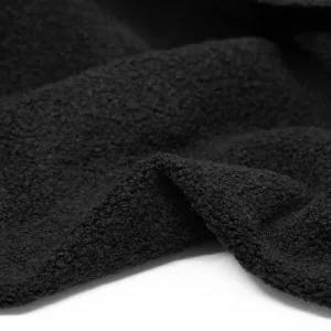 Deadstock Wool Blend Boucle Fleece  - Black