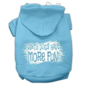 Dirty Dogs Screen Print Pet Hoodies Baby Blue Size Lg (14)