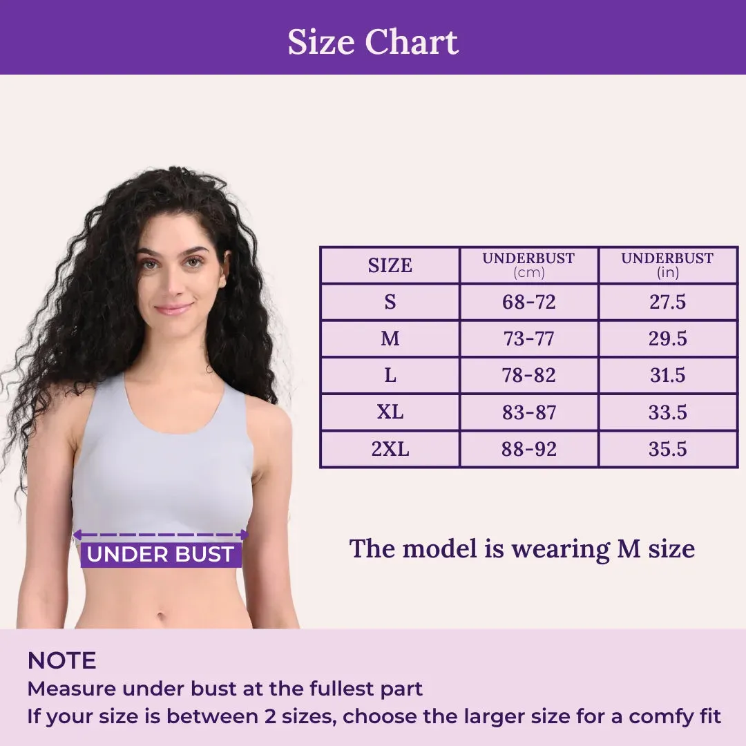 EzeFit Bra | U Back | Seamless | Fabric Shoulder | T shirt Bra/Sports Bra | Removable Pads | Non Wired