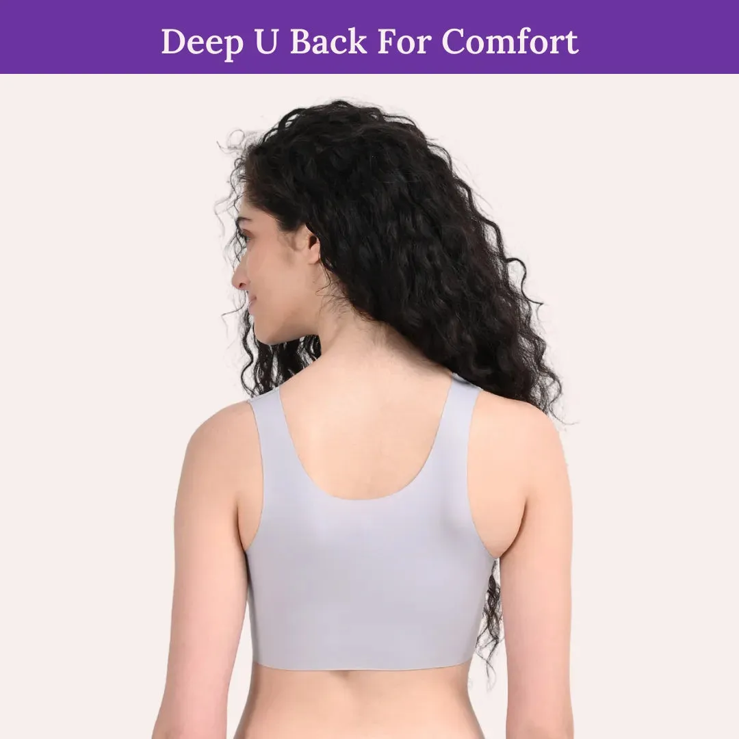 EzeFit Bra | U Back | Seamless | Fabric Shoulder | T shirt Bra/Sports Bra | Removable Pads | Non Wired