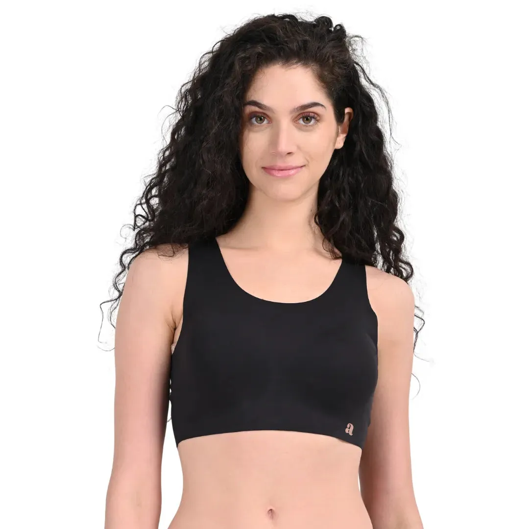 EzeFit Bra | U Back | Seamless | Fabric Shoulder | T shirt Bra/Sports Bra | Removable Pads | Non Wired