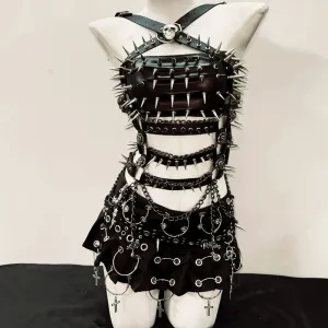Flytonn-Cross Tops e girl clothes vintage tops gothic clothes y2k clothes gothic tank tops y2k fashion y2k crop top Rivets  tank tops