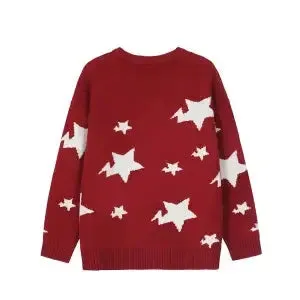 Flytonn-New Year Red Christmas Sweaters Women's Thickened Autumn Winter Popular Atmosphere Relaxed Long Top Pullover