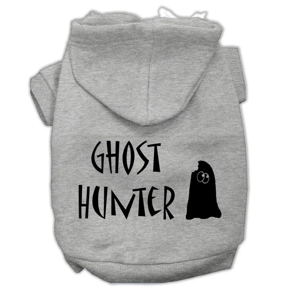 Ghost Hunter Screen Print Pet Hoodies Grey With Black Lettering Sm (10)