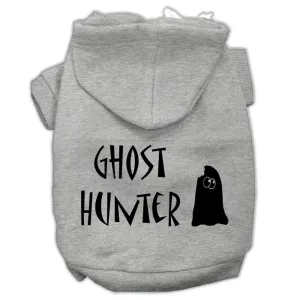 Ghost Hunter Screen Print Pet Hoodies Grey With Black Lettering Sm (10)