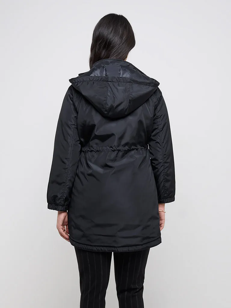 Gia Black Hooded Jacket