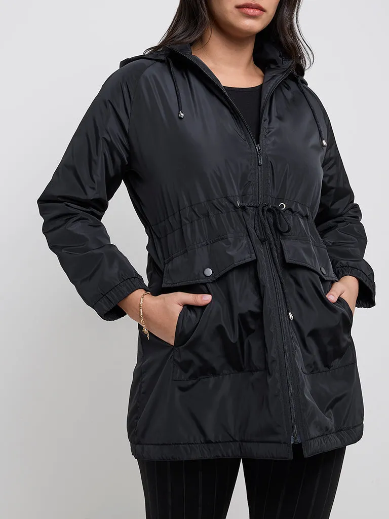 Gia Black Hooded Jacket