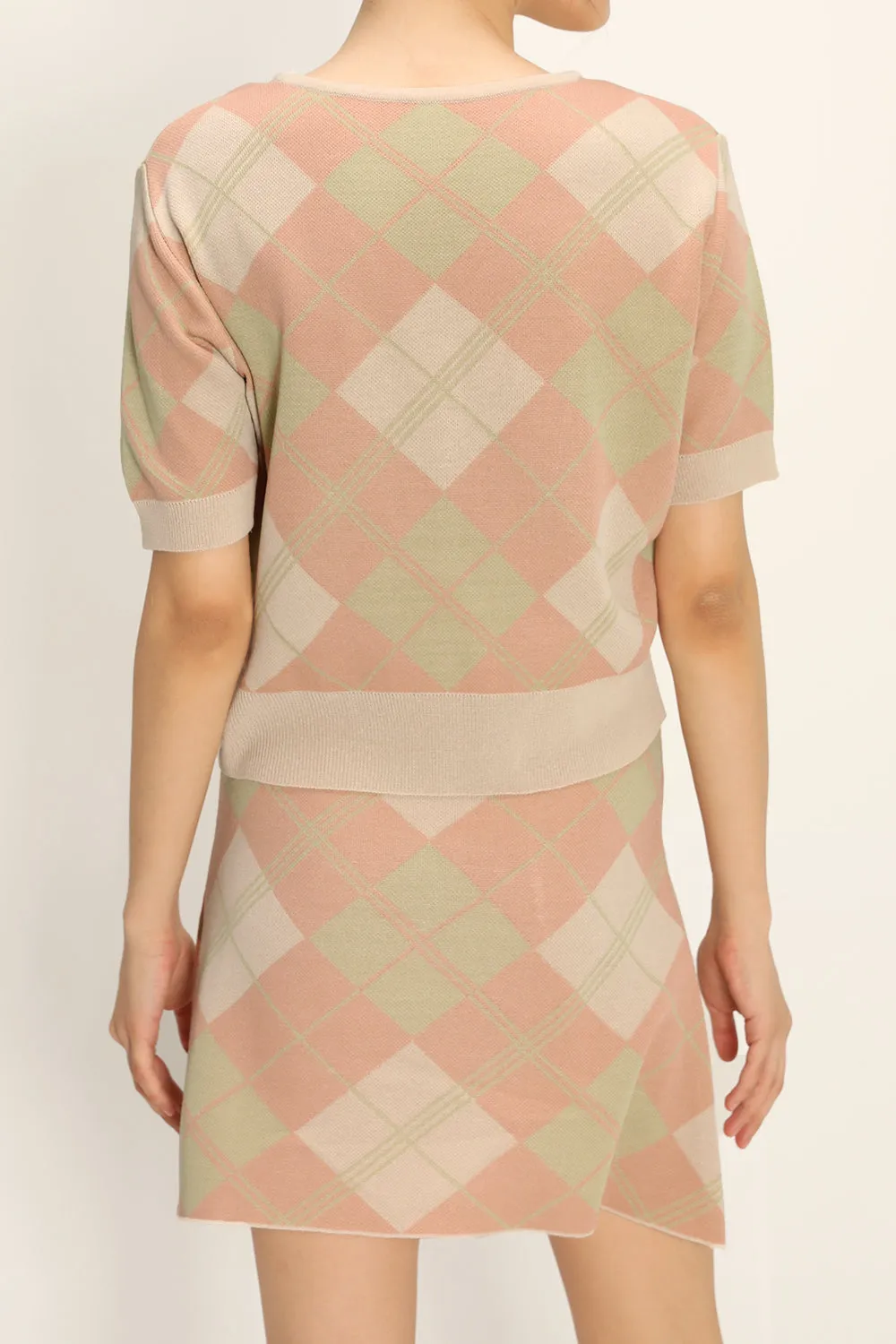 Giana Argyle Knit Cardigan