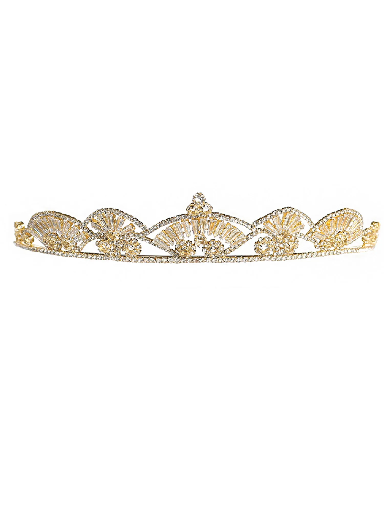 Girls Multi Color Fan Rhinestone Princess Wedding Pageant Tiara