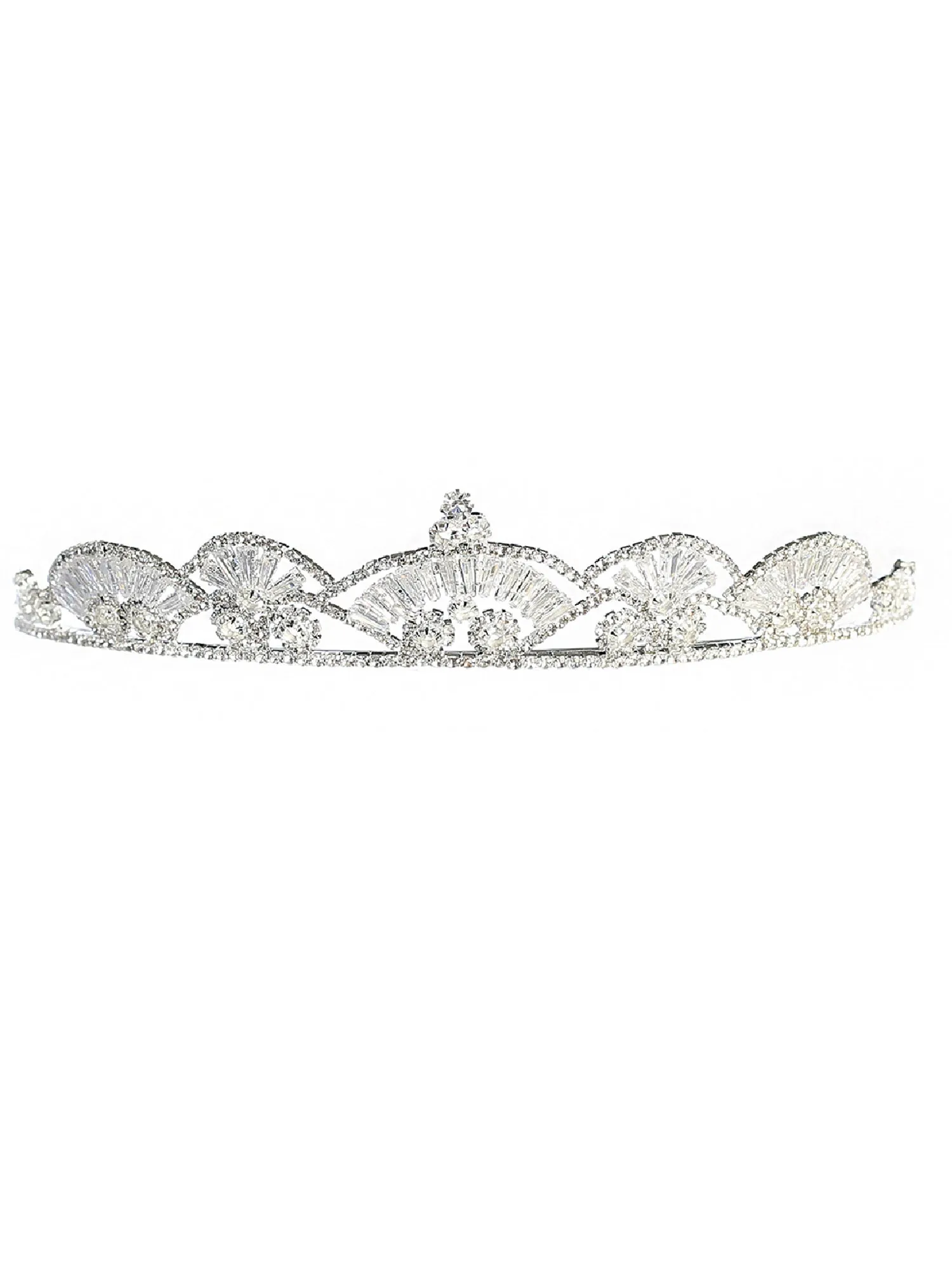 Girls Multi Color Fan Rhinestone Princess Wedding Pageant Tiara