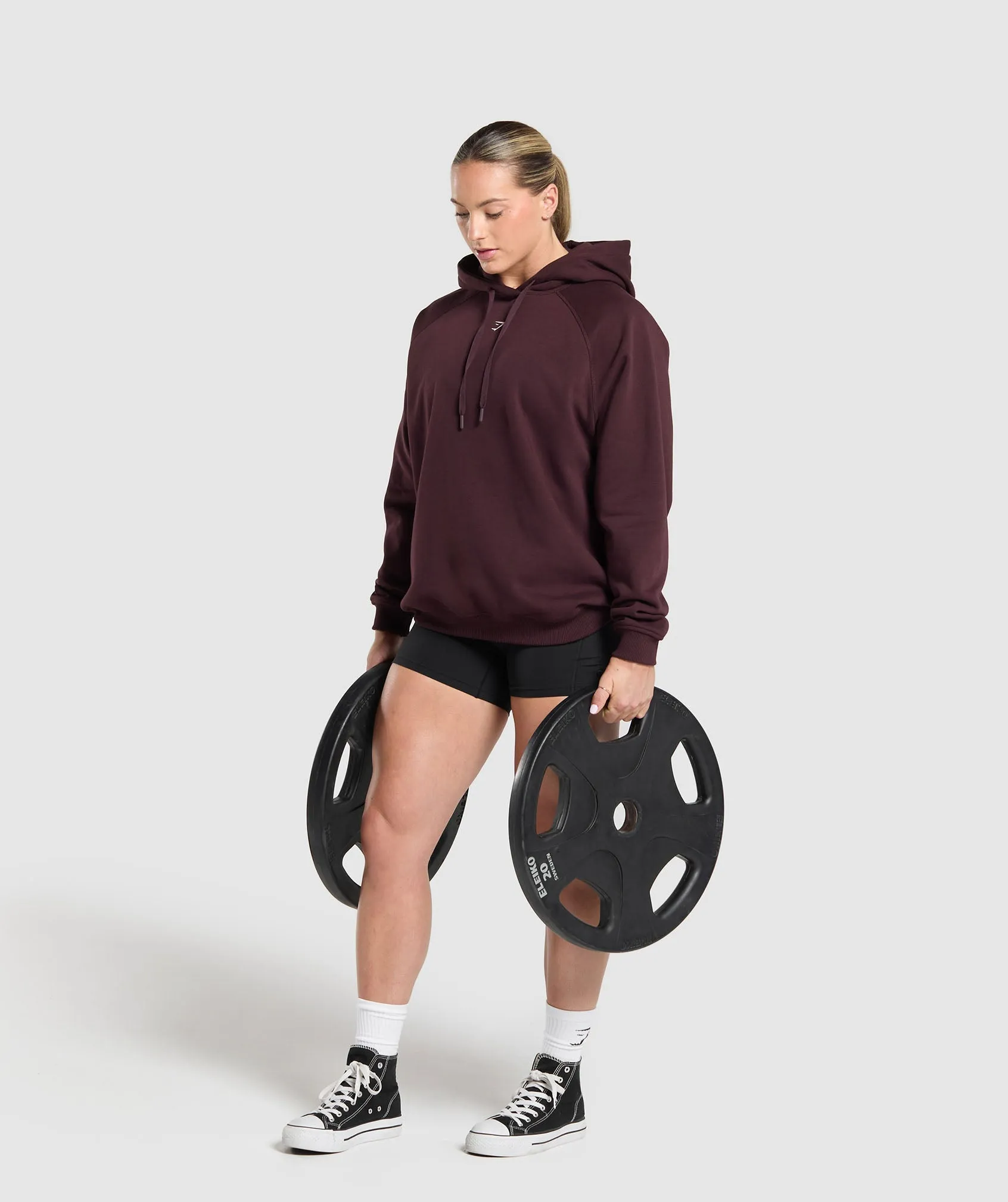Gymshark Script Graphic Brushed Hoodie - Depth Purple