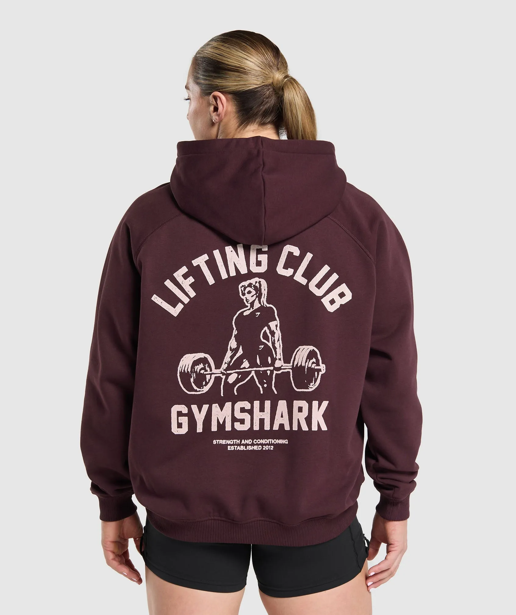 Gymshark Script Graphic Brushed Hoodie - Depth Purple