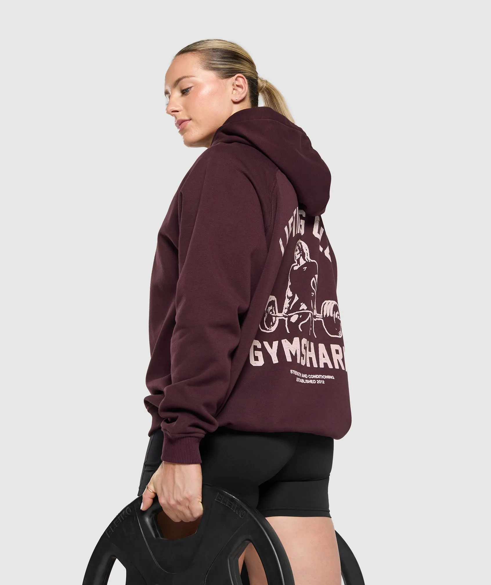 Gymshark Script Graphic Brushed Hoodie - Depth Purple