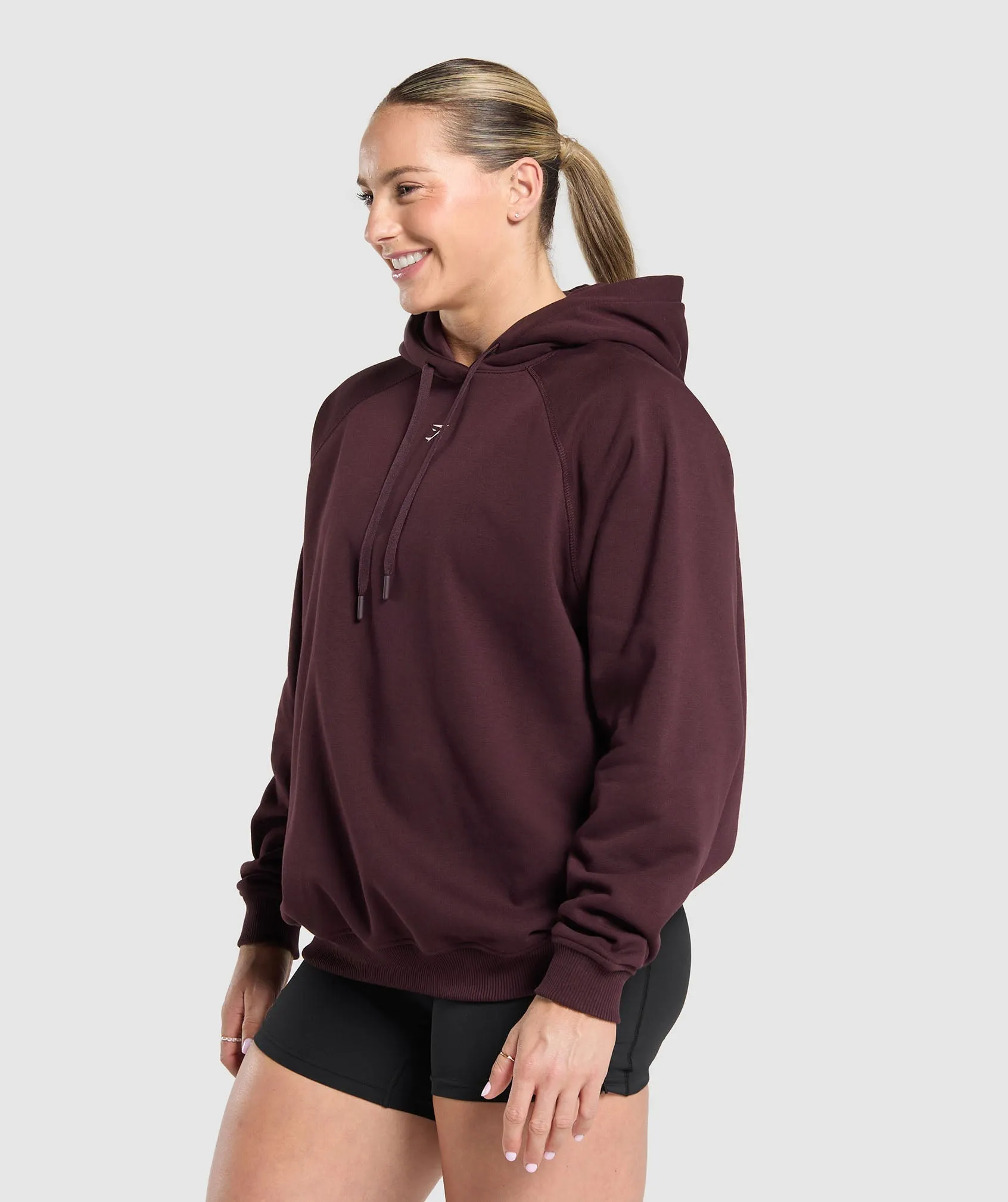 Gymshark Script Graphic Brushed Hoodie - Depth Purple