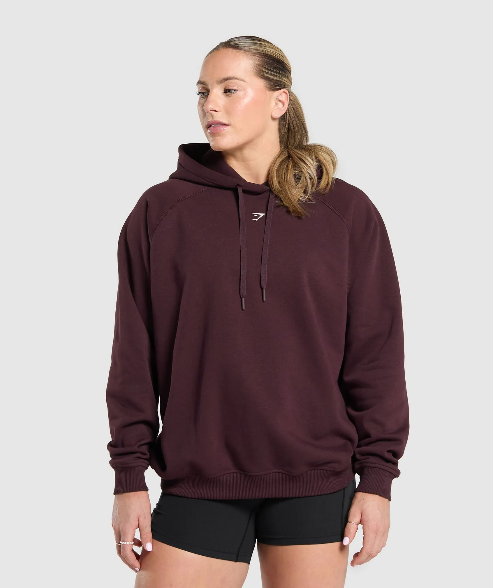 Gymshark Script Graphic Brushed Hoodie - Depth Purple
