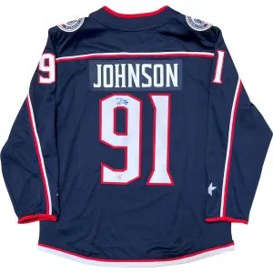 Kent Johnson Autographed Columbus Blue Jackets Replica Jersey