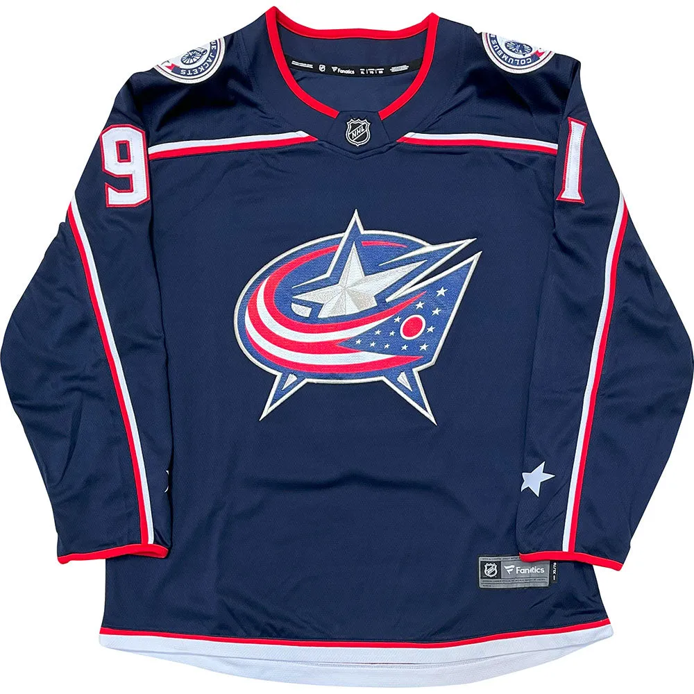 Kent Johnson Autographed Columbus Blue Jackets Replica Jersey