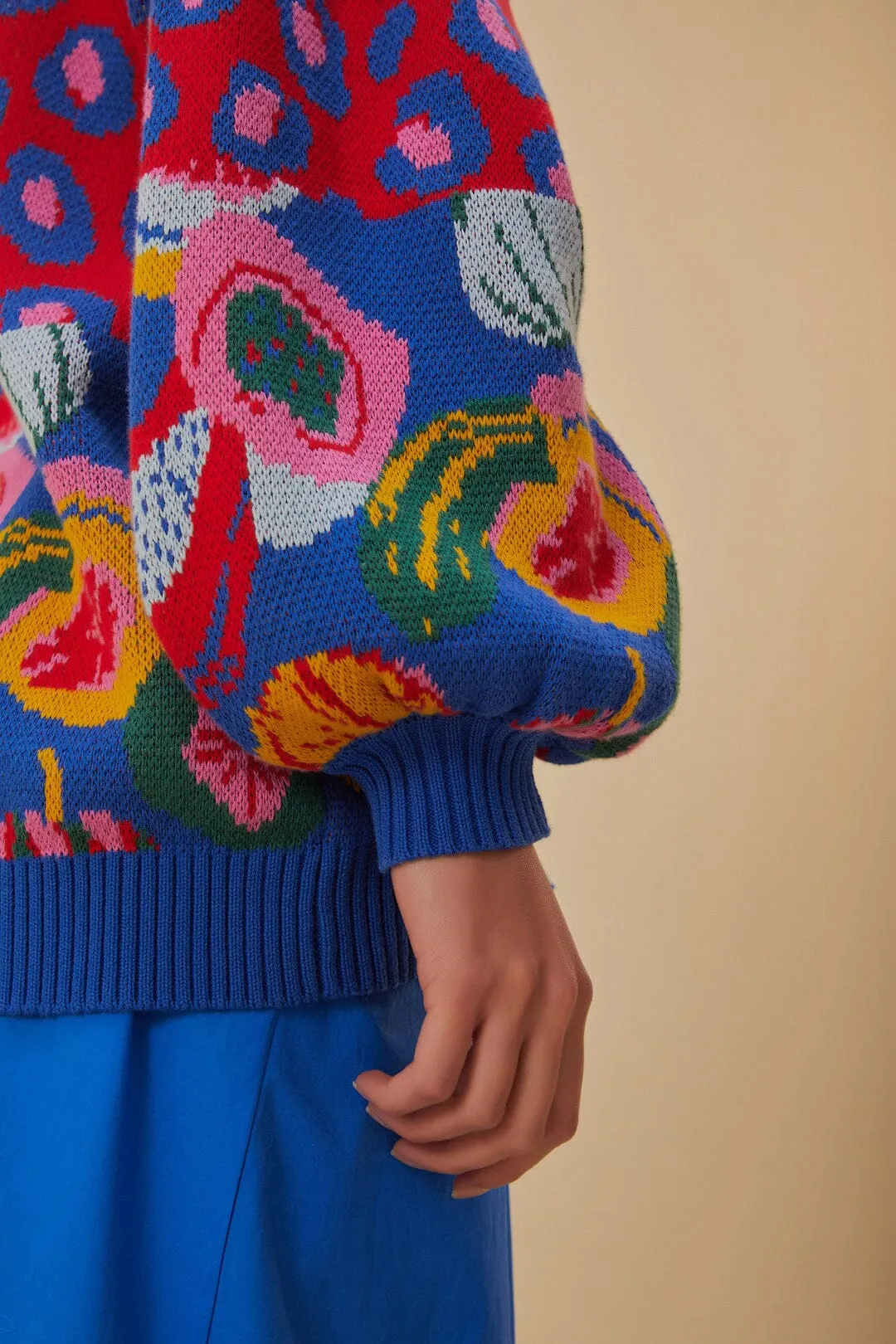 Mixed Prints Knit Cardigan