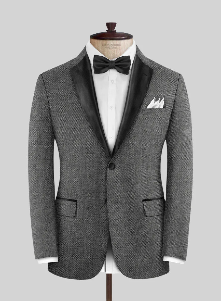 Napolean Sharkskin Gray Wool Tuxedo Jacket