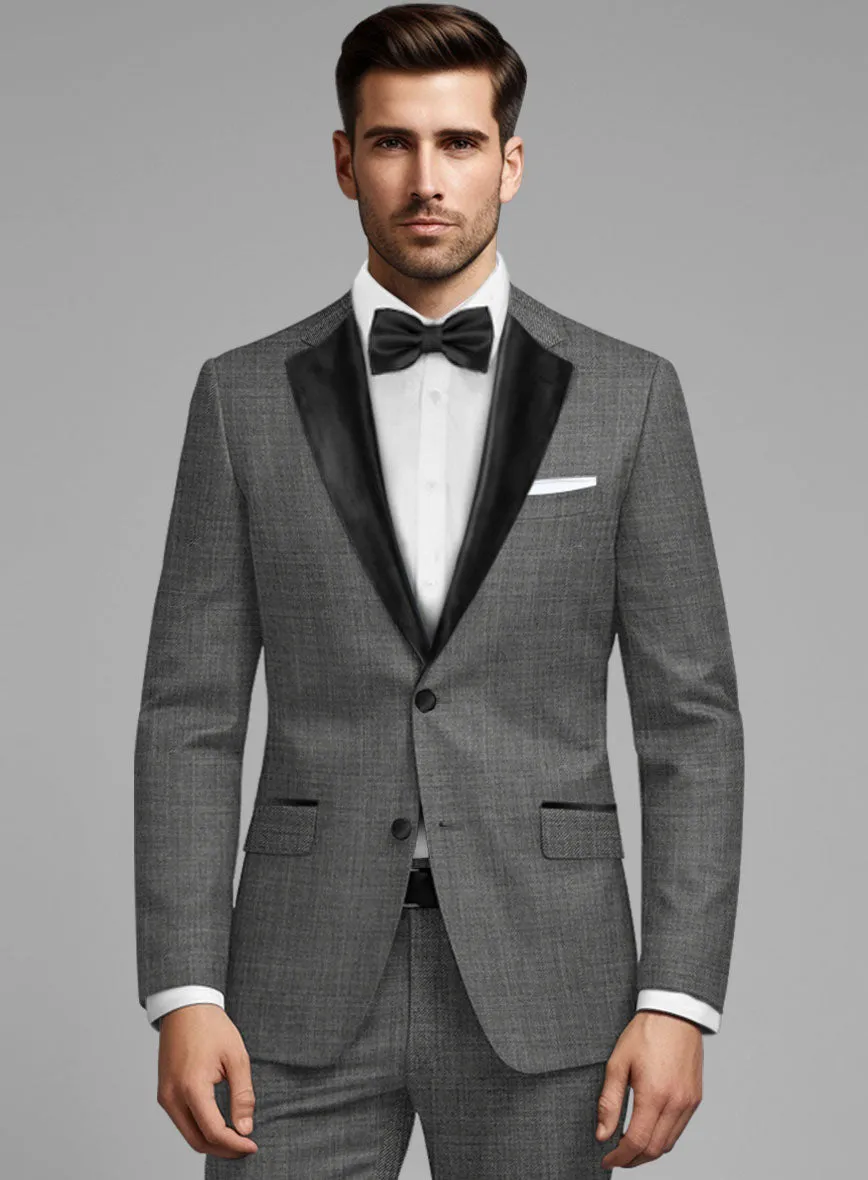Napolean Sharkskin Gray Wool Tuxedo Jacket