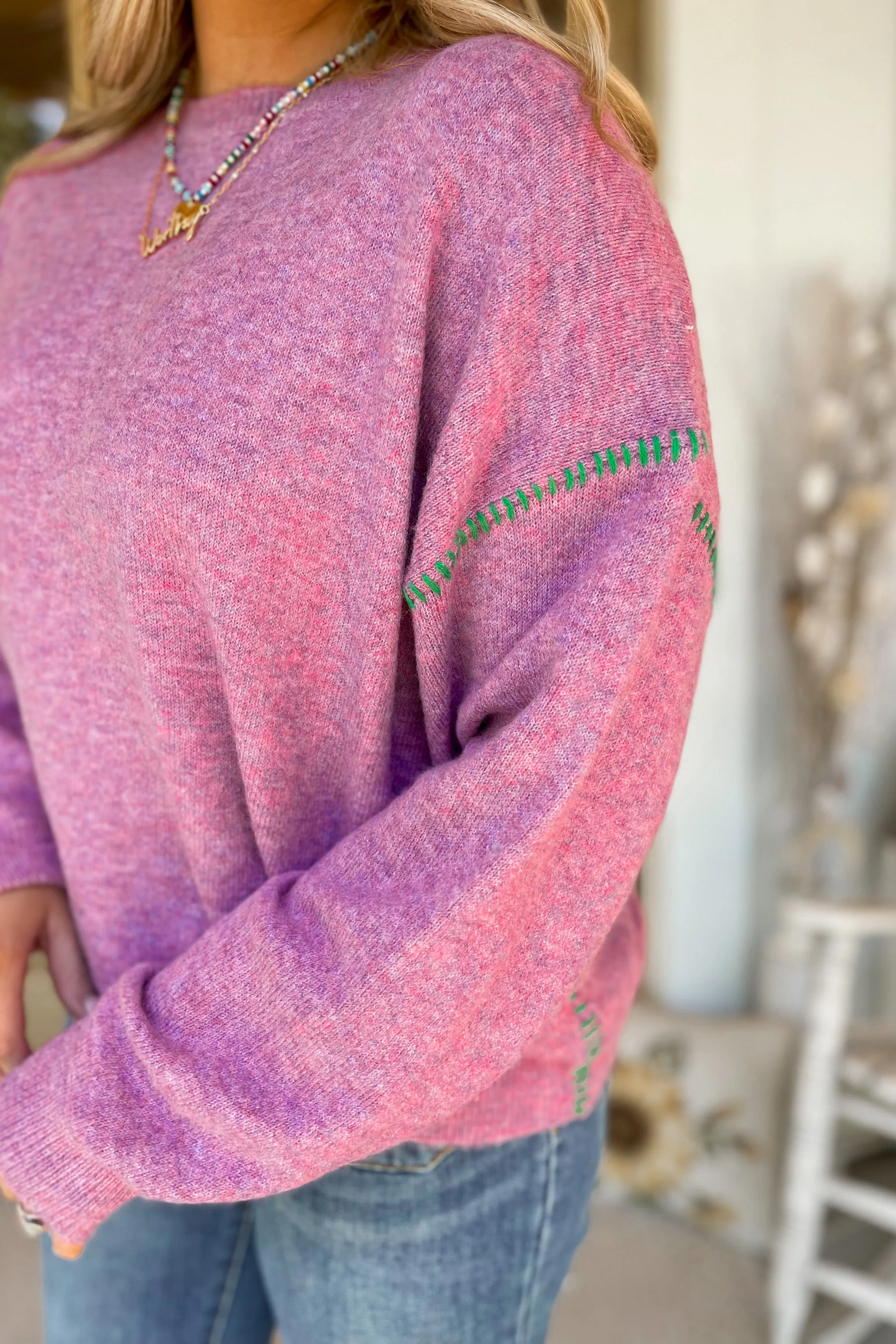 Peony Long Sleeve Knit sweater Top *FINAL SALE*
