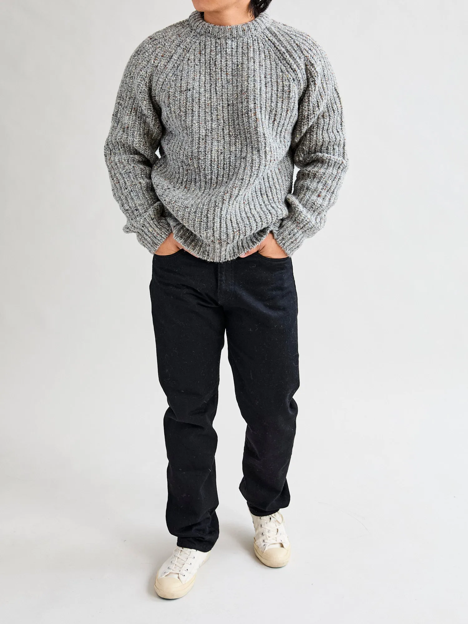"Taste Of The Future" Wool Knit Sweater in Greymix