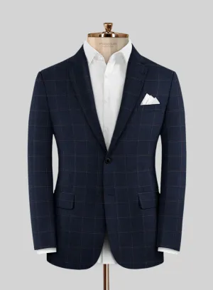 Reda Igidro Blue Checks Wool Jacket