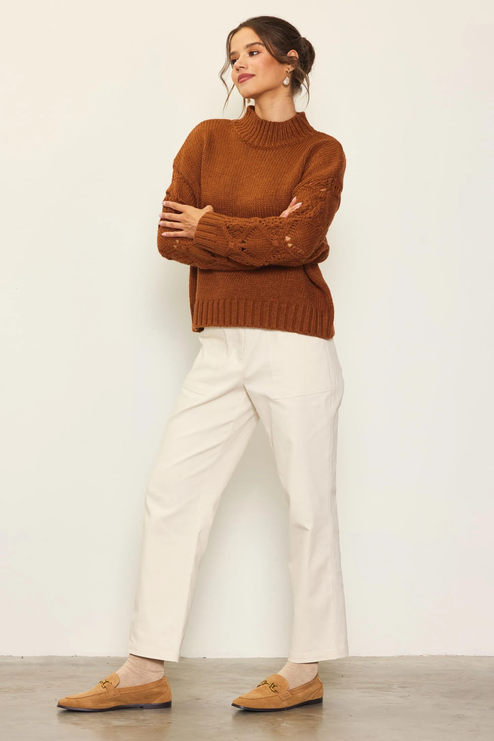 Ribbed Mock Neck Sweater