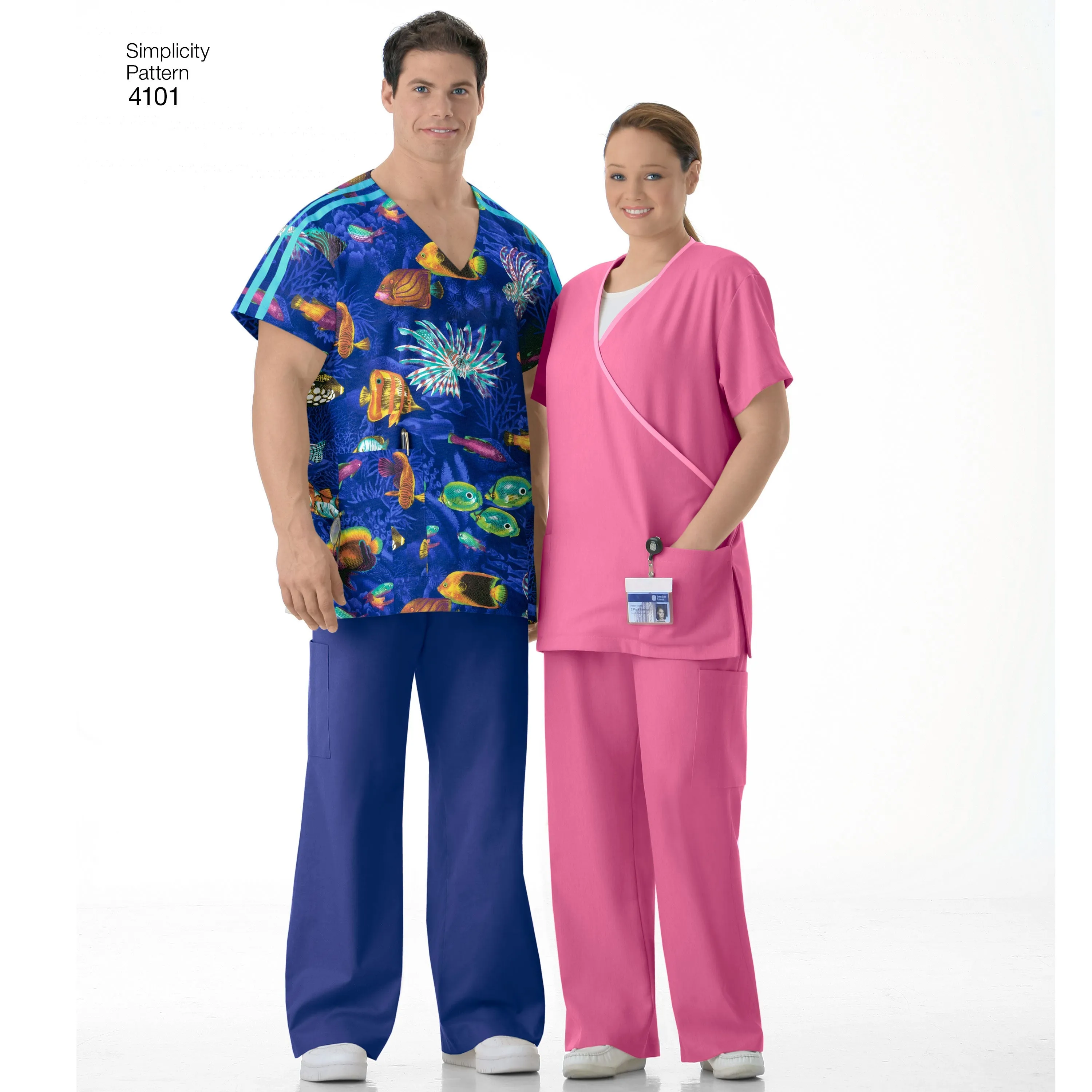Simplicity Pattern 4101 Women's & Men's Plus Size Scrubs
