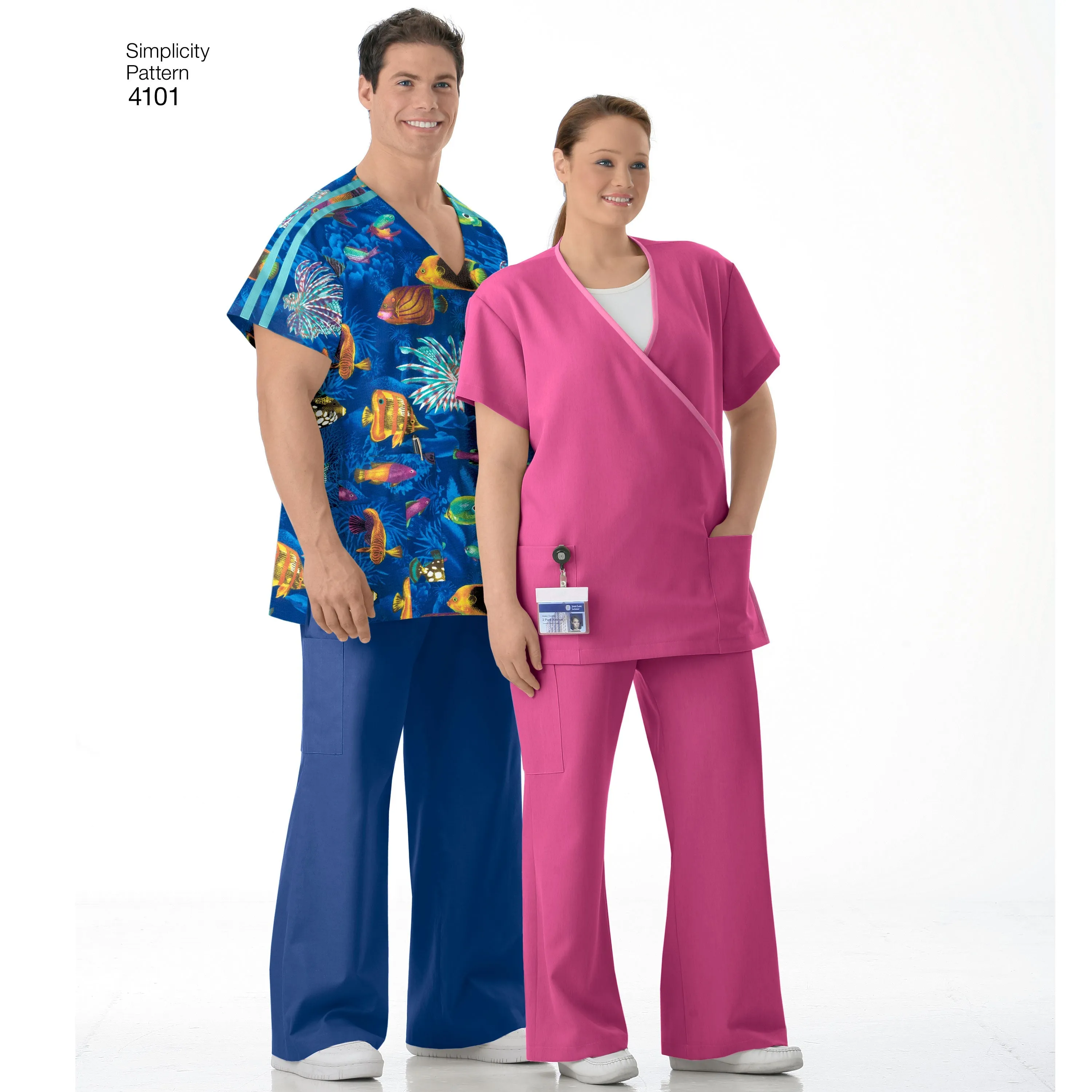 Simplicity Pattern 4101 Women's & Men's Plus Size Scrubs