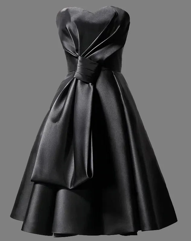 Sweetheart sexy knee length little black modern chic party dress