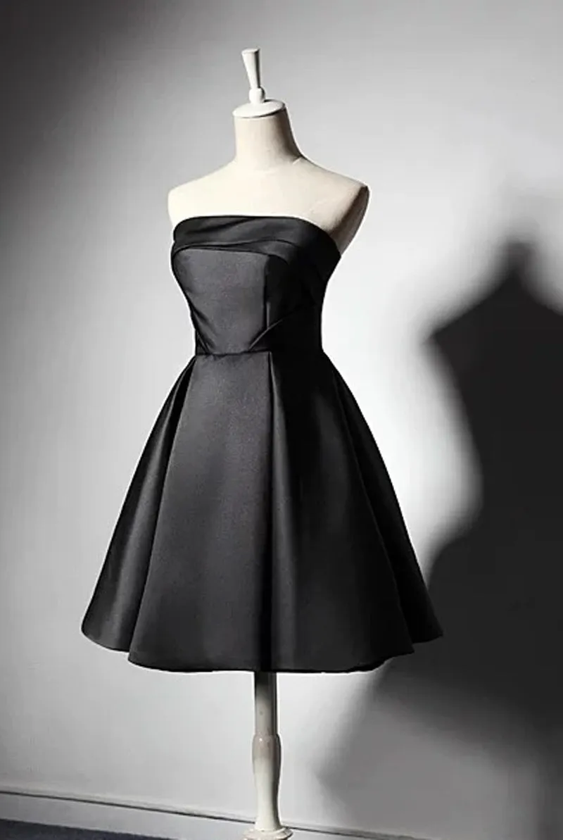 Sweetheart sexy knee length little black modern chic party dress