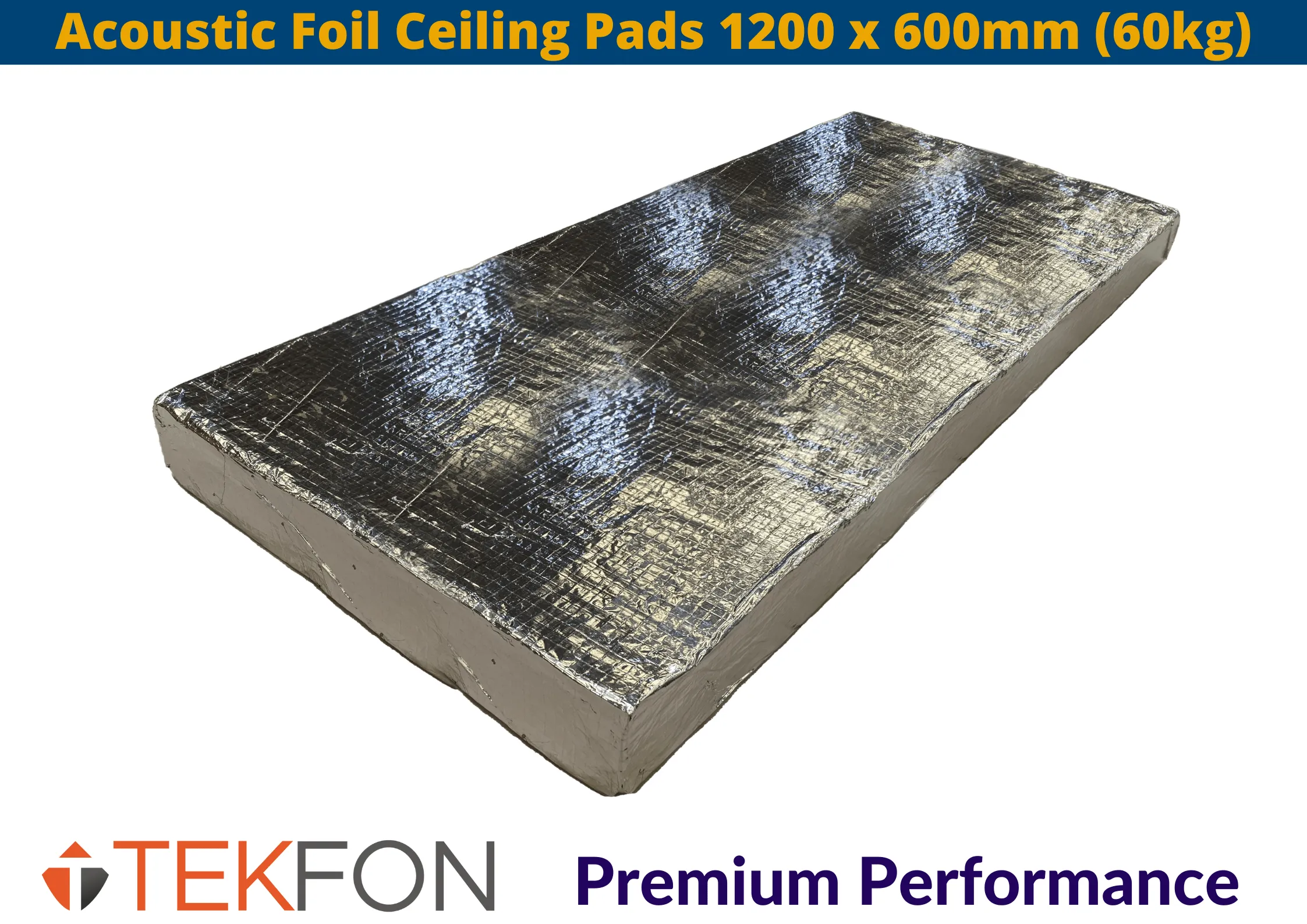 Tekfon Acoustic Reduction Foil Ceiling Pads | 1200 x 600mm (60kgm3)