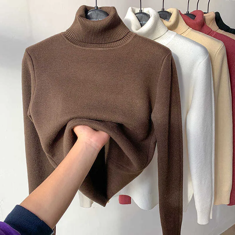 Winter fleece thick knitted bottoming shirt